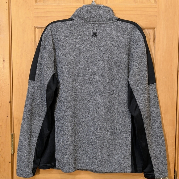 SPYDER 1/4 Zip Mendoza Pullover Heather Grey Black Fleece Sweater Mens LG Winter - Picture 4 of 16